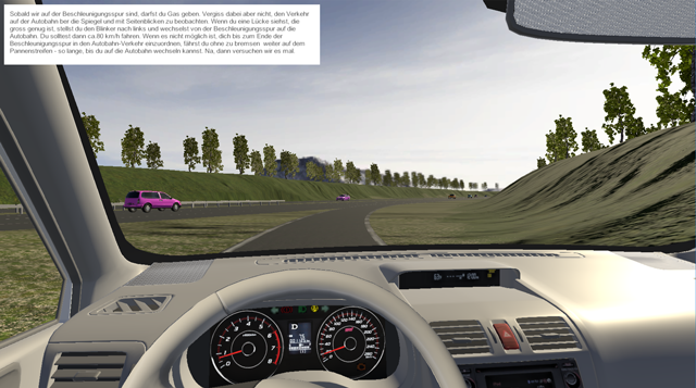 Autoprüfung auf der Autobahn