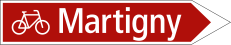 Wegweiser «Route für Fahrräder» (Beispiel)