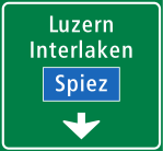 Einspurtafel über Fahrstreifen auf Autobahnen und Autostrassen